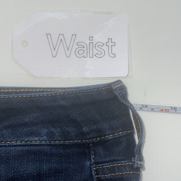 American Eagle Outfitters Tomgirl Distressed Jeans Women’s 00 Regular Blue Denim - Picture 8 of 9